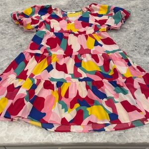 Vibrant Multi-Color Tiered Mini Dress - Pink Multi